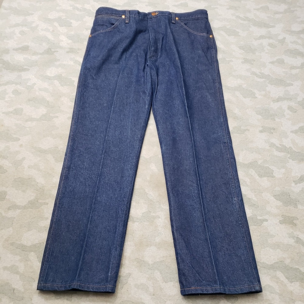 Wrangler 13MWZ Jeans Mens 36x29 Cowboy Cut Straight Leg Western Denim Dark Wash
